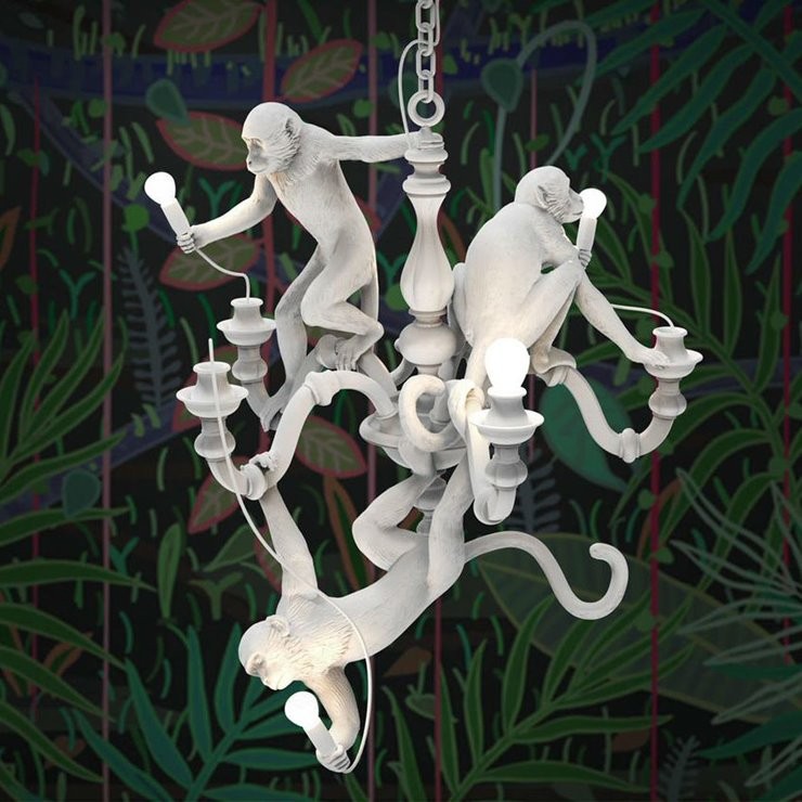 Suspension the Monkey Chandelier en résine blanc par Seletti x Marcantonio Suspension the Monkey Chandelier en résine blanc par Seletti x Marcantonio