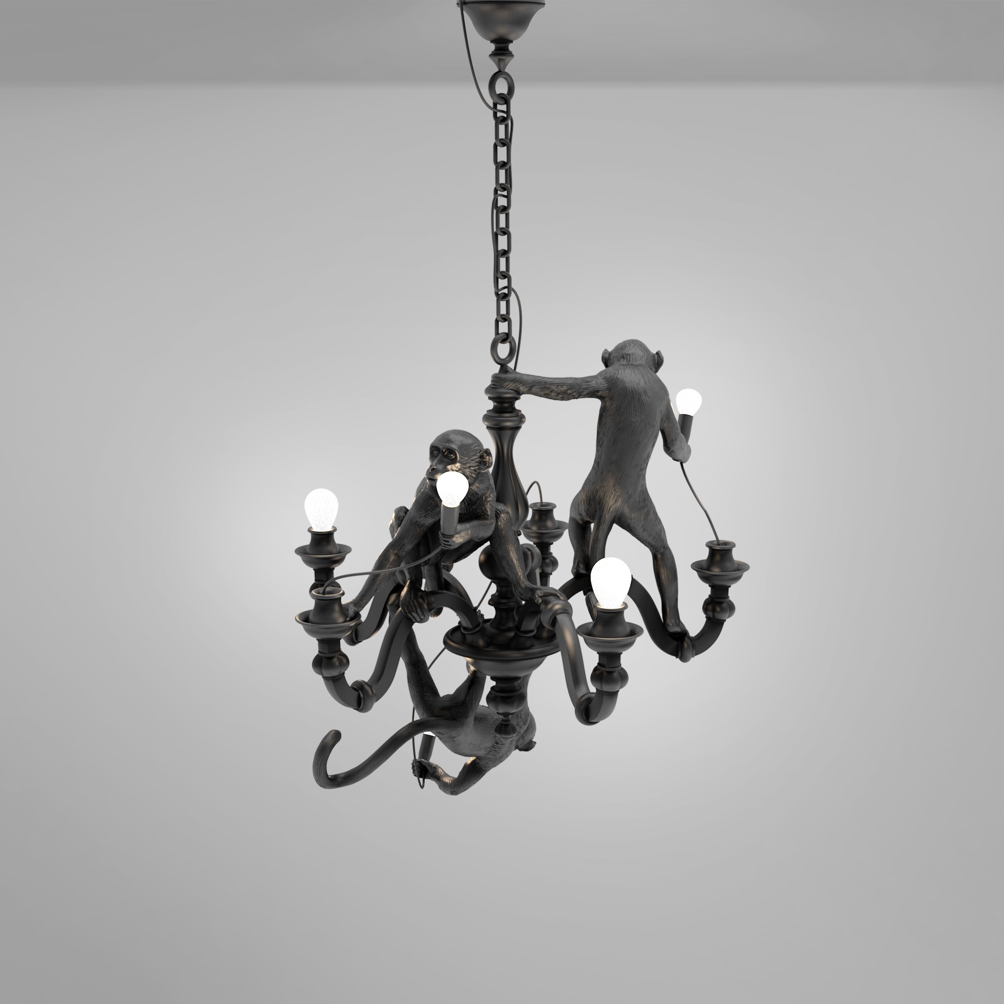 Suspension the Monkey Chandelier en résine noir par Seletti x Marcantonio Suspension the Monkey Chandelier en résine noir par Seletti x Marcantonio