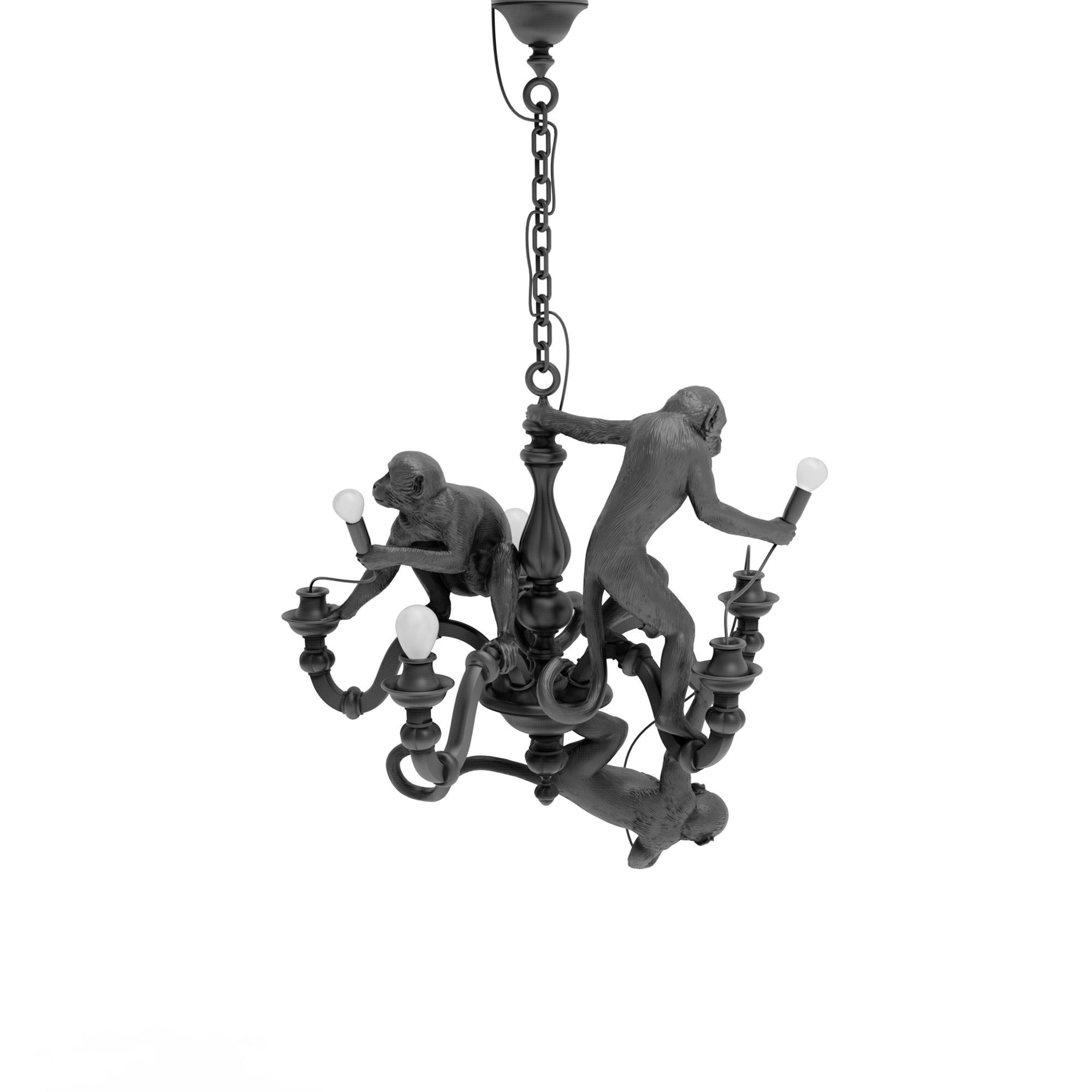 Suspension the Monkey Chandelier en résine noir par Seletti x Marcantonio Suspension the Monkey Chandelier en résine noir par Seletti x Marcantonio