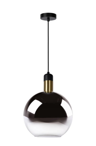 Suspension Cesar en verre fumé et laiton au design contemporain