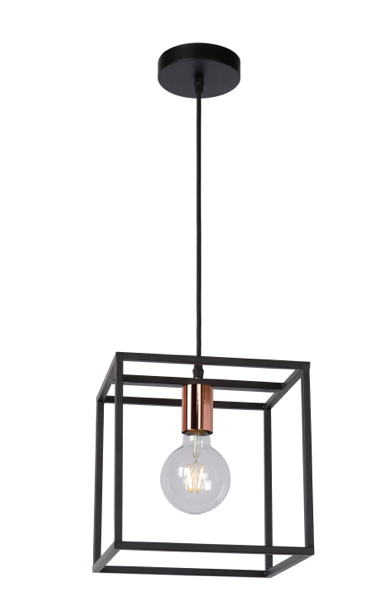 Suspension Marta en métal et cuivre au design industriel