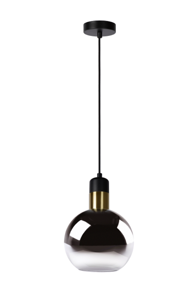 Suspension Romi en verre fumé et laiton Suspension Romi en verre fumé et laiton