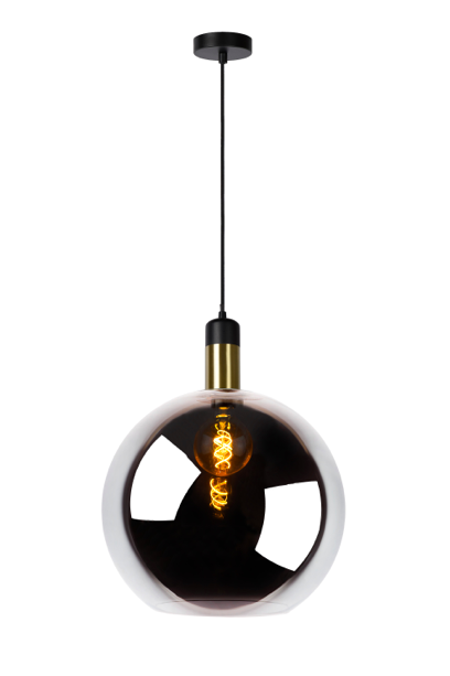Suspension Arena Ø40cm en verre fumé et laiton