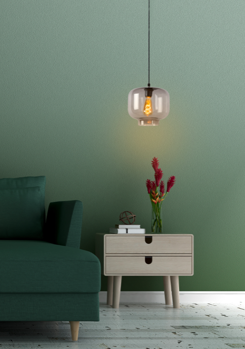 Suspension Elissa Ø25cm en verre fumé