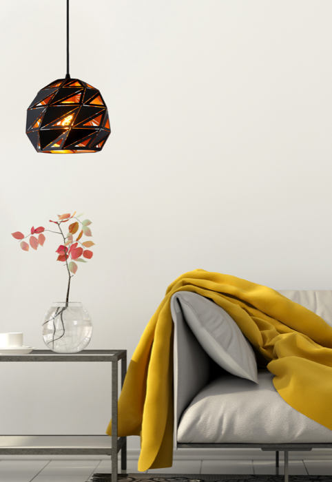 Suspension Magma en metal au design industriel