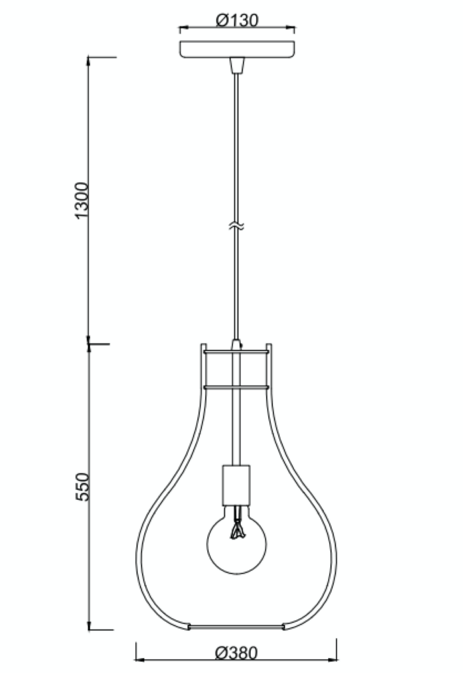 Suspension Recto au design scandinave en bois Suspension Recto au design scandinave en bois