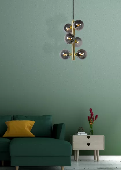 Suspension Tycho en verre fumé et laiton par Lucide lighting