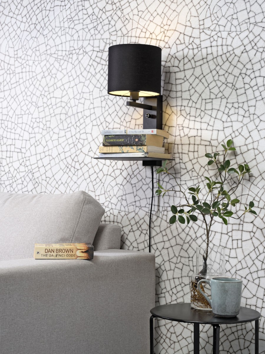 Applique murale étagère Florence avec chargeur USB en métal au design naturel par It's About Romi