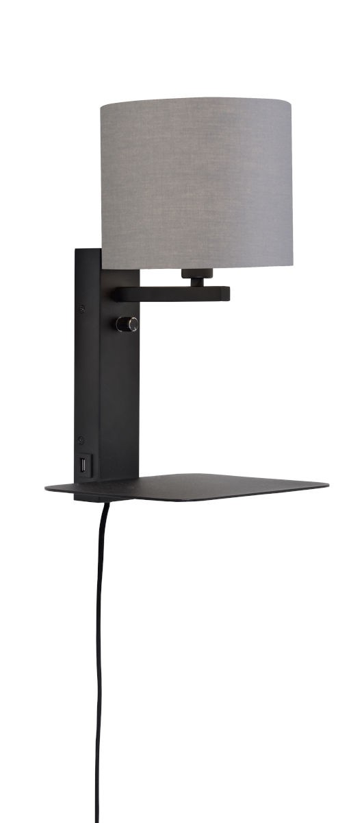 Applique murale étagère Florence avec chargeur USB en métal au design naturel par It's About Romi Applique murale étagère Florence avec chargeur USB en métal au design naturel par It's About Romi