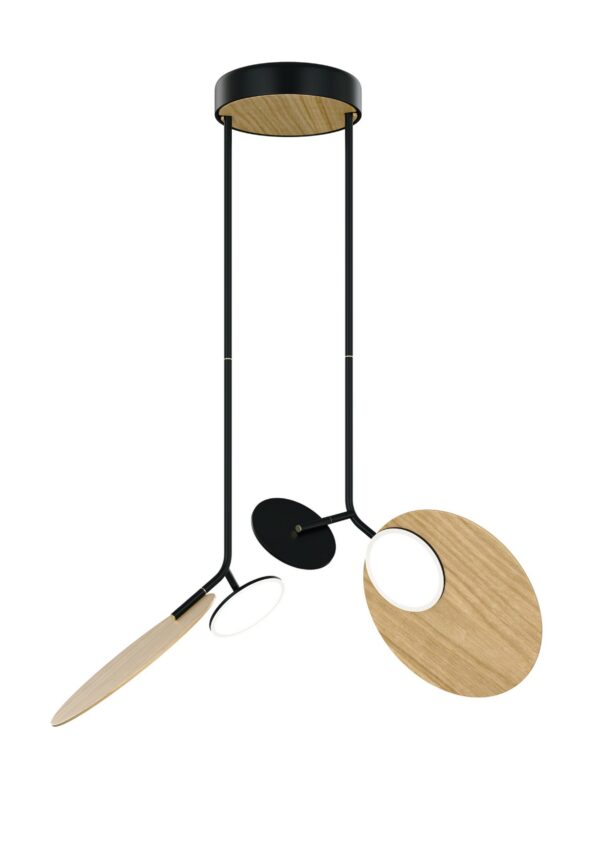Suspension double Ballon noir LED au design scandinave par Tunto