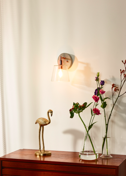 Applique Vidra Ø29,5cm en verre au design industrielle