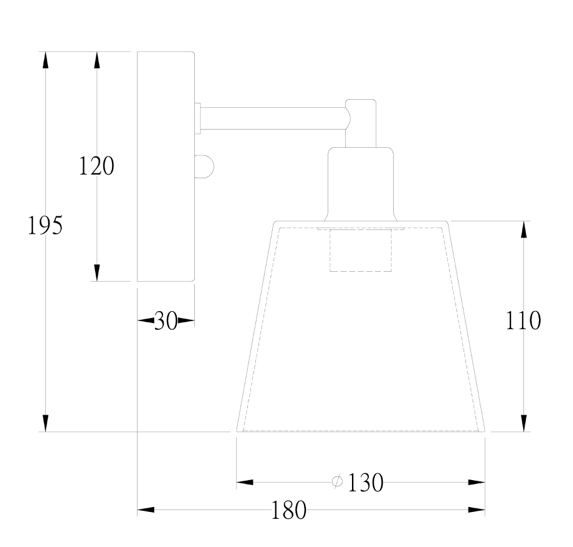 Applique Vidra Ø29,5cm en verre au design industrielle Applique Vidra Ø29,5cm en verre au design industrielle