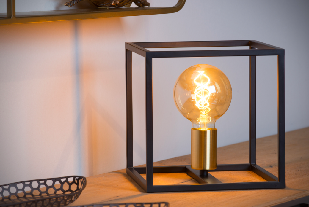 Lampe à poser Cage en métal au design contemporain