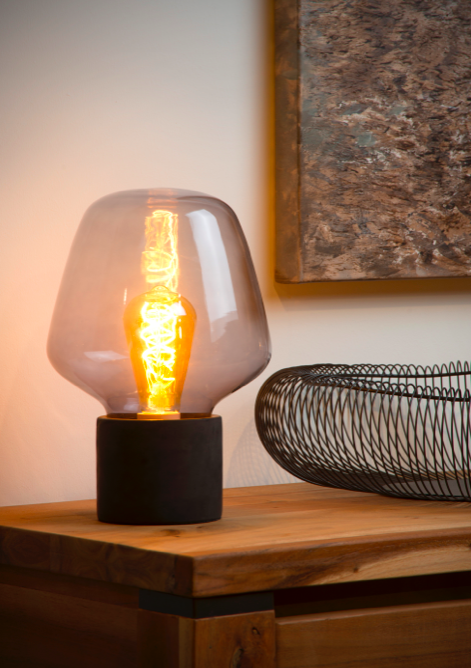 Lampe à poser Beka en verre et béton au design scandinave