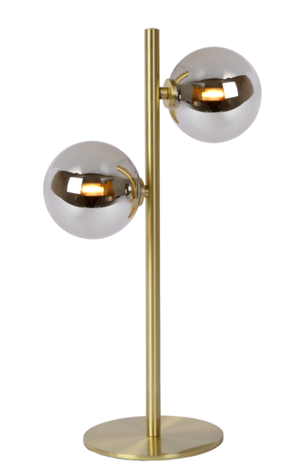 Lampe à poser Gery en verre fumé et laiton au design chic Lampe à poser Gery en verre fumé et laiton au design chic