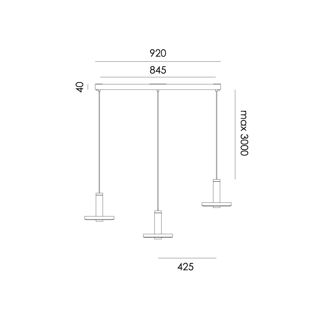 Suspension Beads in line 3 sources en aluminium au design industriel par Anton de Groof X Tonone Suspension Beads in line 3 sources en aluminium au design industriel par Anton de Groof X Tonone