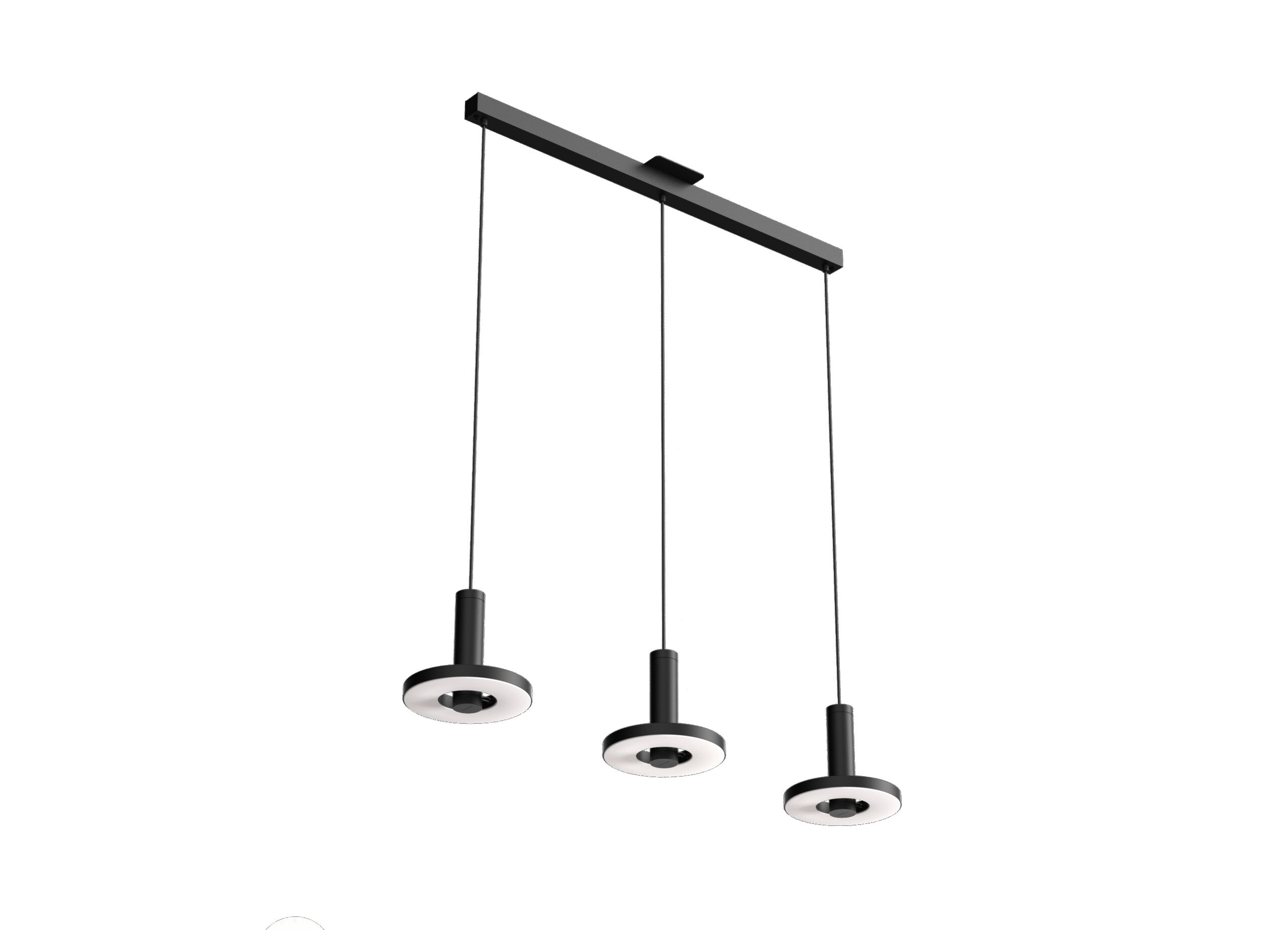 Suspension Beads in line 3 sources en aluminium au design industriel par Anton de Groof X Tonone