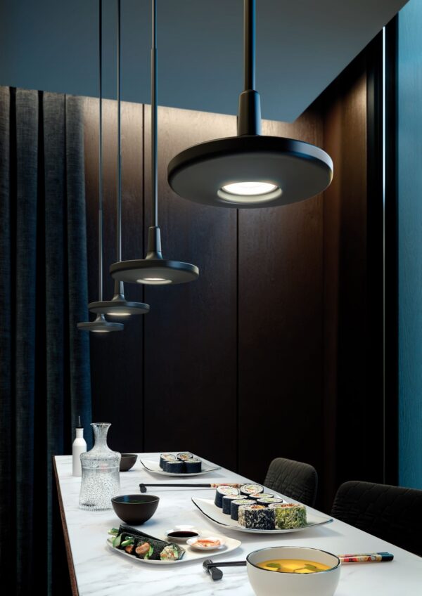 Suspension LED en aluminium Button par Estiluz