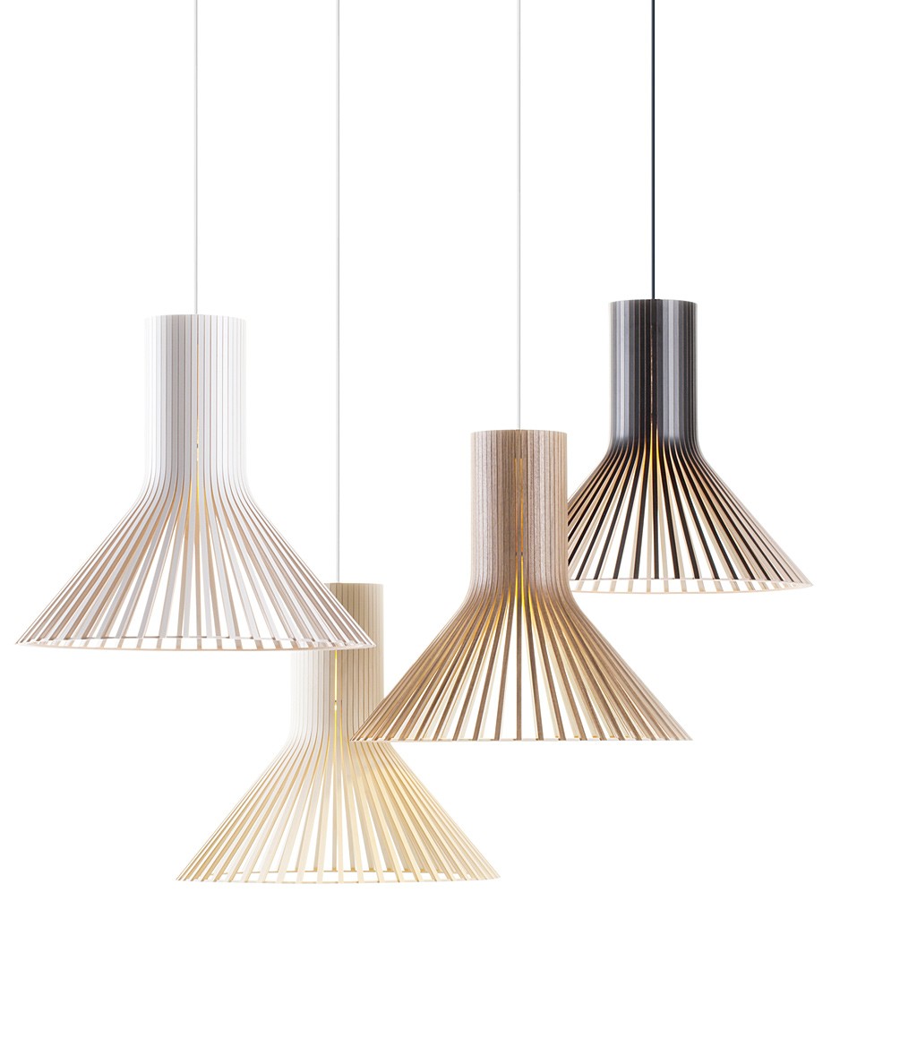 Suspension au design scandinave Puncto 4203 en bois naturel par Secto Design Suspension au design scandinave Puncto 4203 en bois naturel