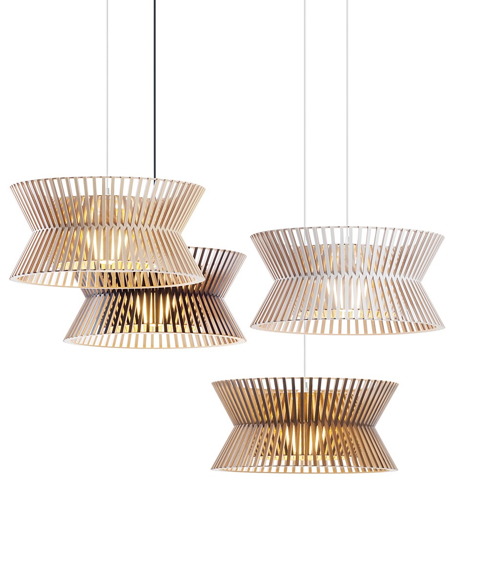 Suspension au design scandinave Kontro 6000 en bois naturel par Secto Design Suspension au design scandinave Kontro 6000 en bois naturel