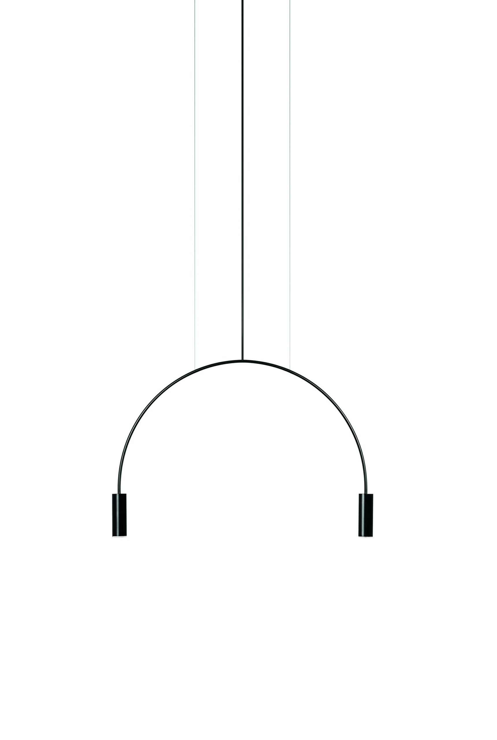 Suspension arquée LED en aluminium double lumière - Volta par Estiluz