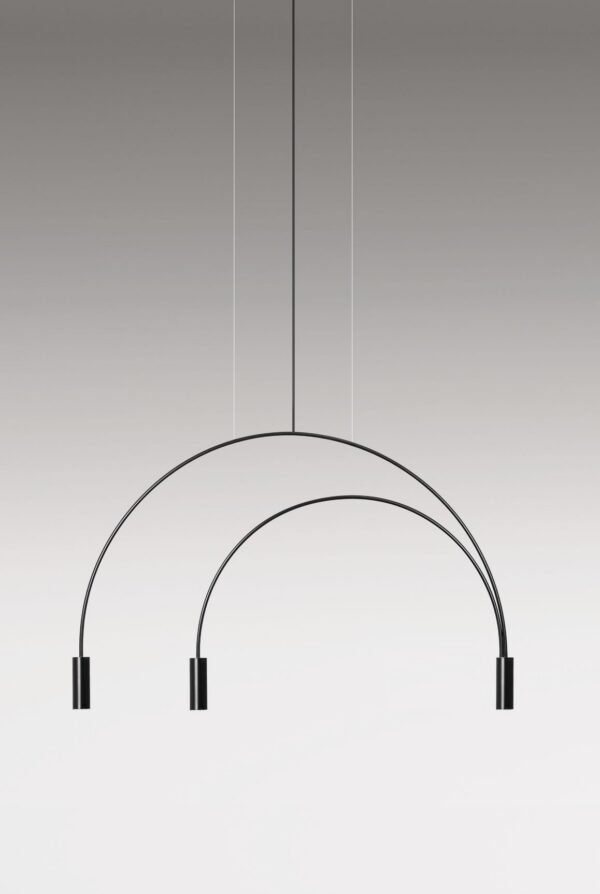 Suspension LED en aluminium double arceau et 3 lumière - Volta par Estiluz