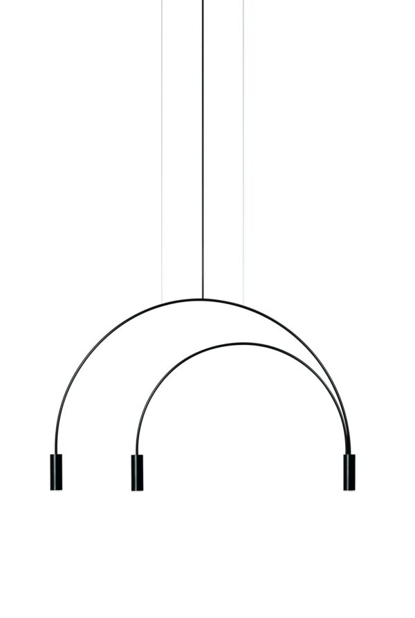 Suspension LED en aluminium double arceau et 3 lumière - Volta par Estiluz