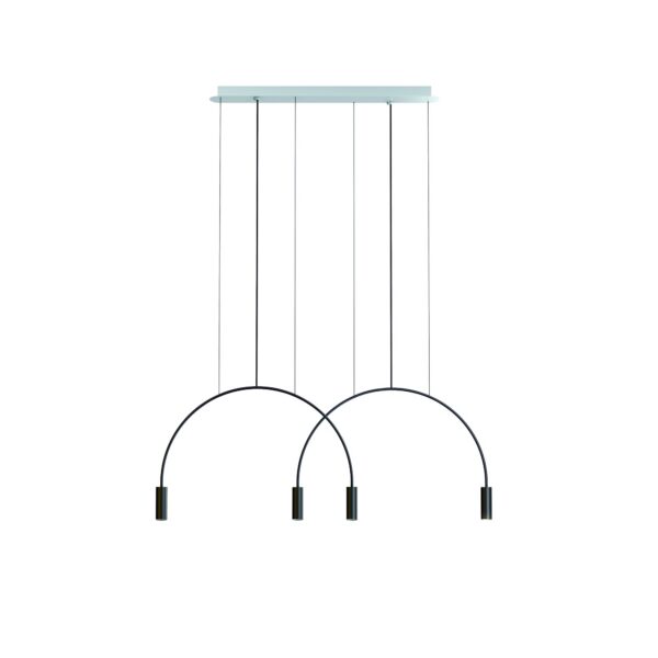 Suspension LED en aluminium - double arceau - 4 lumières - Volta par Estiluz