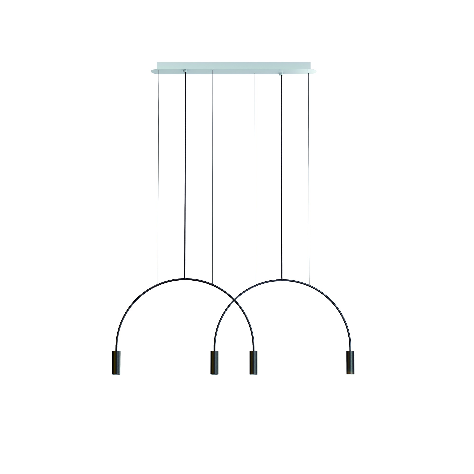 Suspension LED en aluminium - double arceau - 4 lumières - Volta par Estiluz
