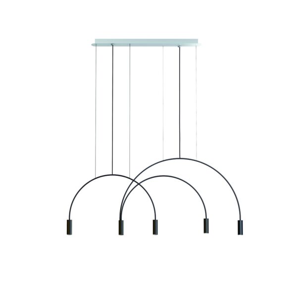 Suspension LED en aluminium - triple arceau - 5 lumières - Volta par Estiluz