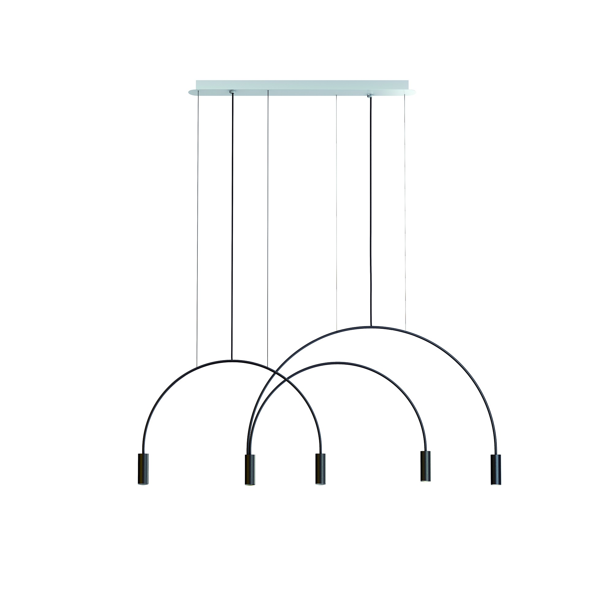 Suspension LED en aluminium - triple arceau - 5 lumières - Volta par Estiluz