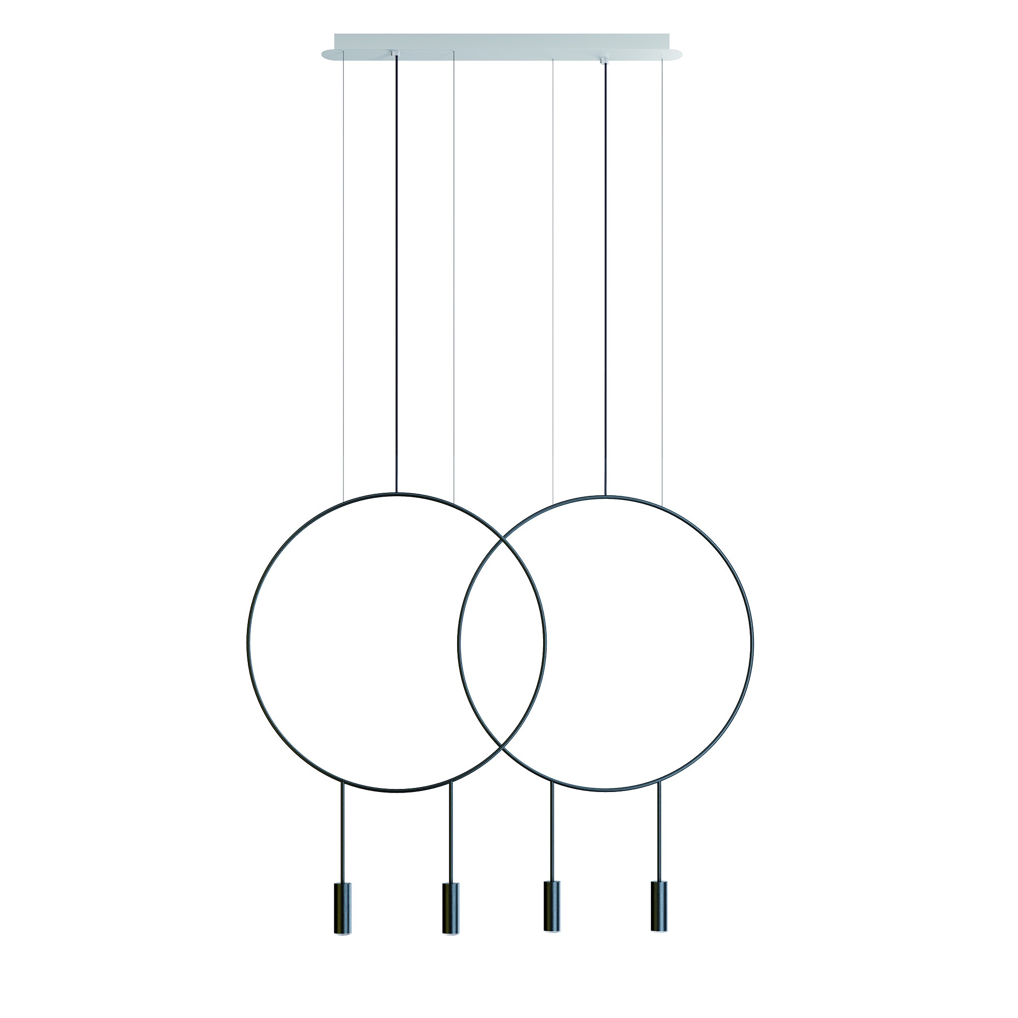 Suspension LED linéaire - double arceau en aluminium - 2x Ø 60cm - Revolta par Estiluz