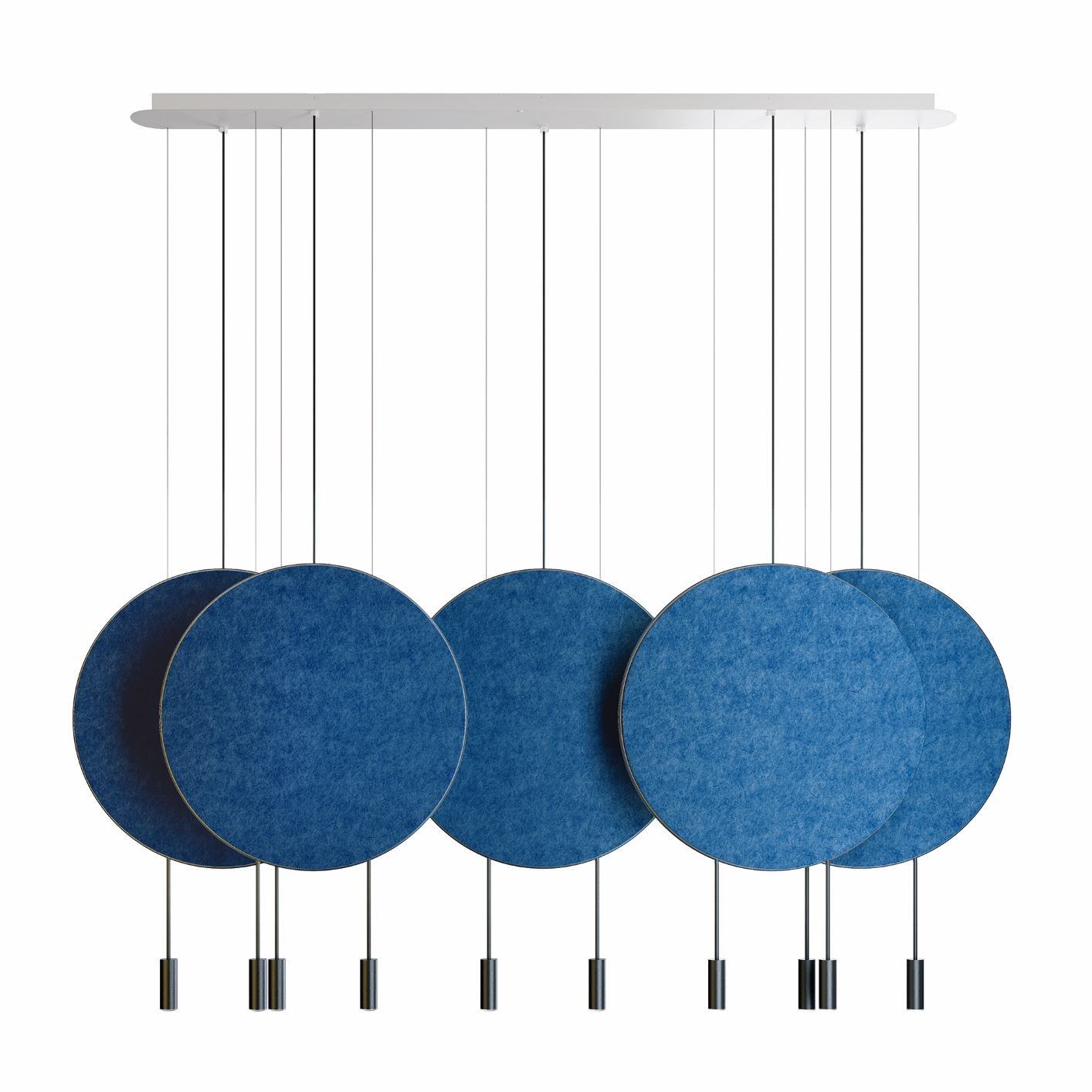 Suspension LED linéaire - 5 arceaux Ø 60cm en aluminium - Revolta par Estiluz Suspension LED linéaire - 5 arceaux Ø 60cm en aluminium - Revolta par Estiluz
