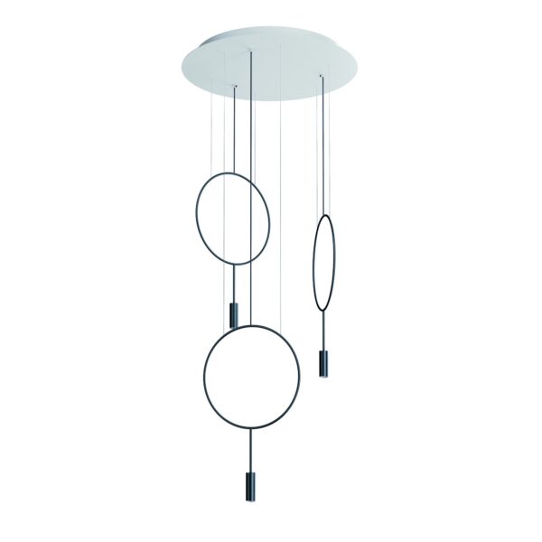 Suspension LED ronde - 3 arceaux Ø 38cm en aluminium - Revolta par Estiluz