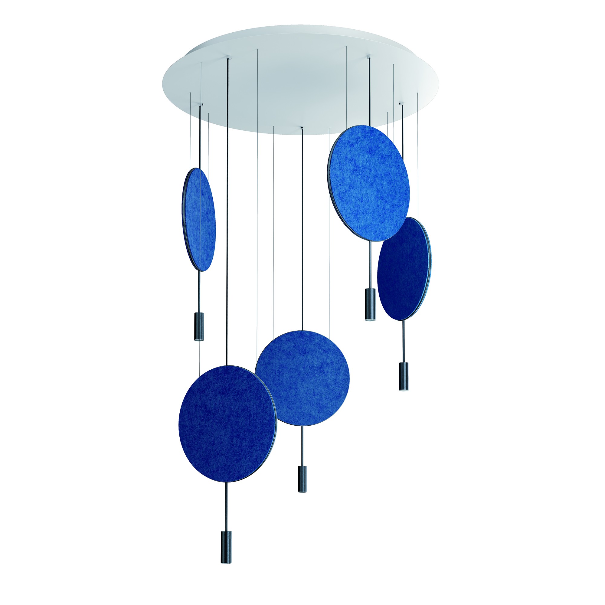 Suspension LED ronde - 5 arceaux Ø 38cm en aluminium - Revolta par Estiluz