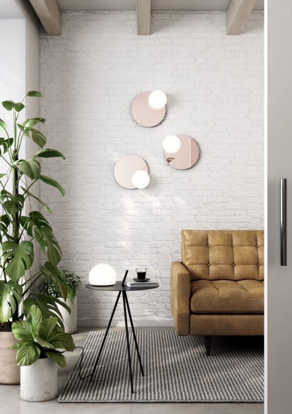 Miroir rond LED en verre et cuivre Ø 30cm - Circ par Estiluz