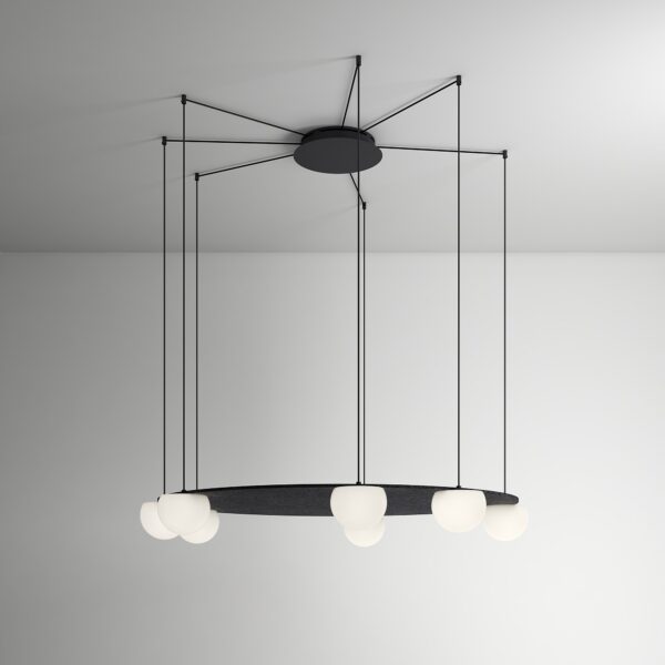 Suspension ronde en métal Ø 120 cm - 7 abat-jours - Circ par Estiluz