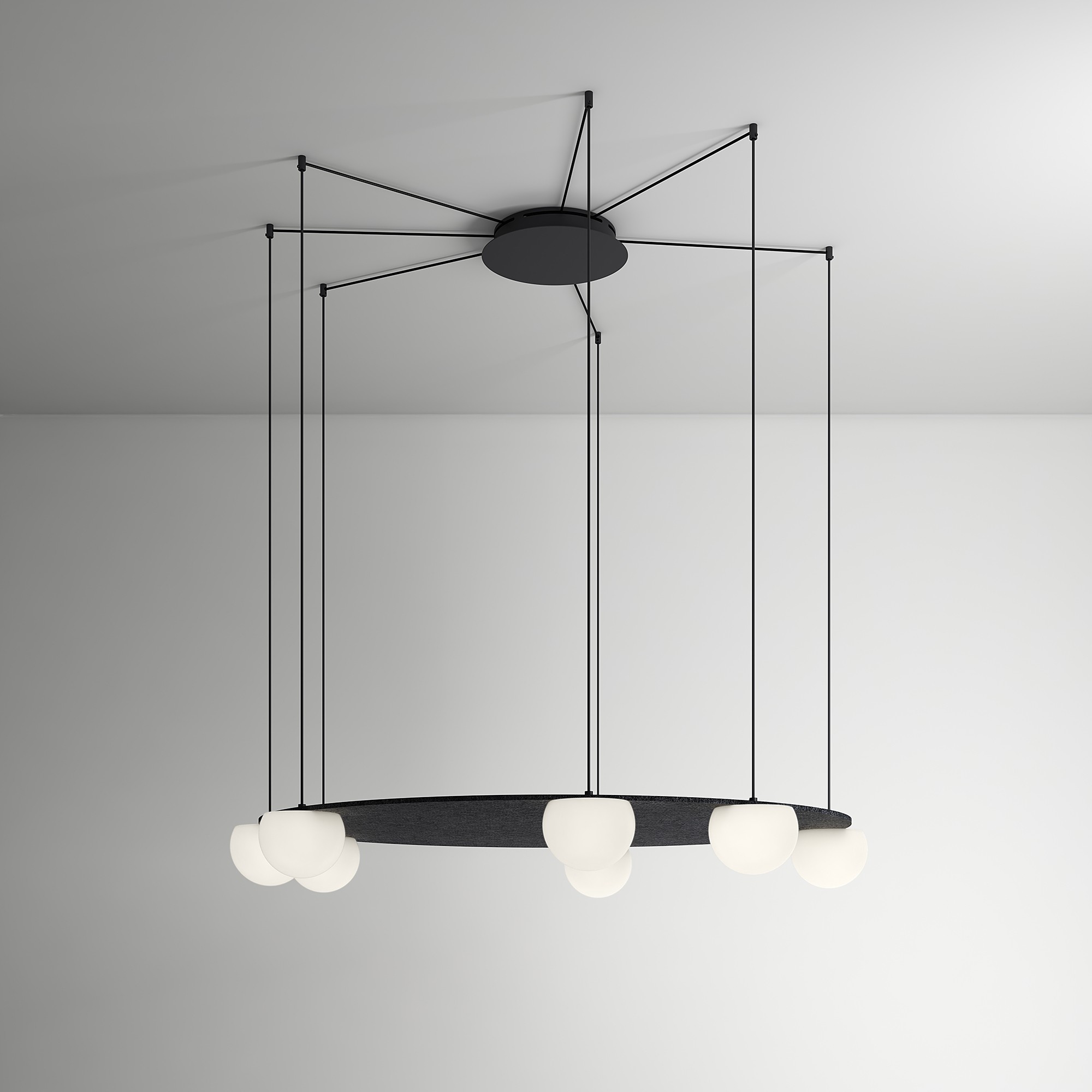 Suspension ronde en métal Ø 120 cm - 7 abat-jours - Circ par Estiluz