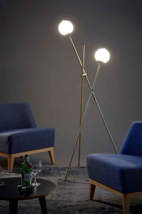 Lampadaire 2 bulles LED en métal - Asana par Estiluz