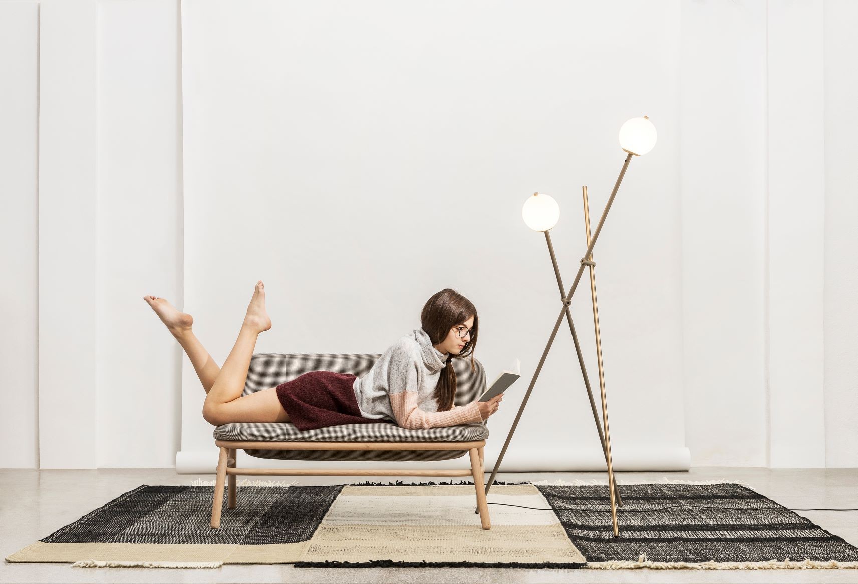 Lampadaire 2 bulles LED en métal - Asana par Estiluz Lampadaire 2 bulles LED en métal - Asana par Estiluz