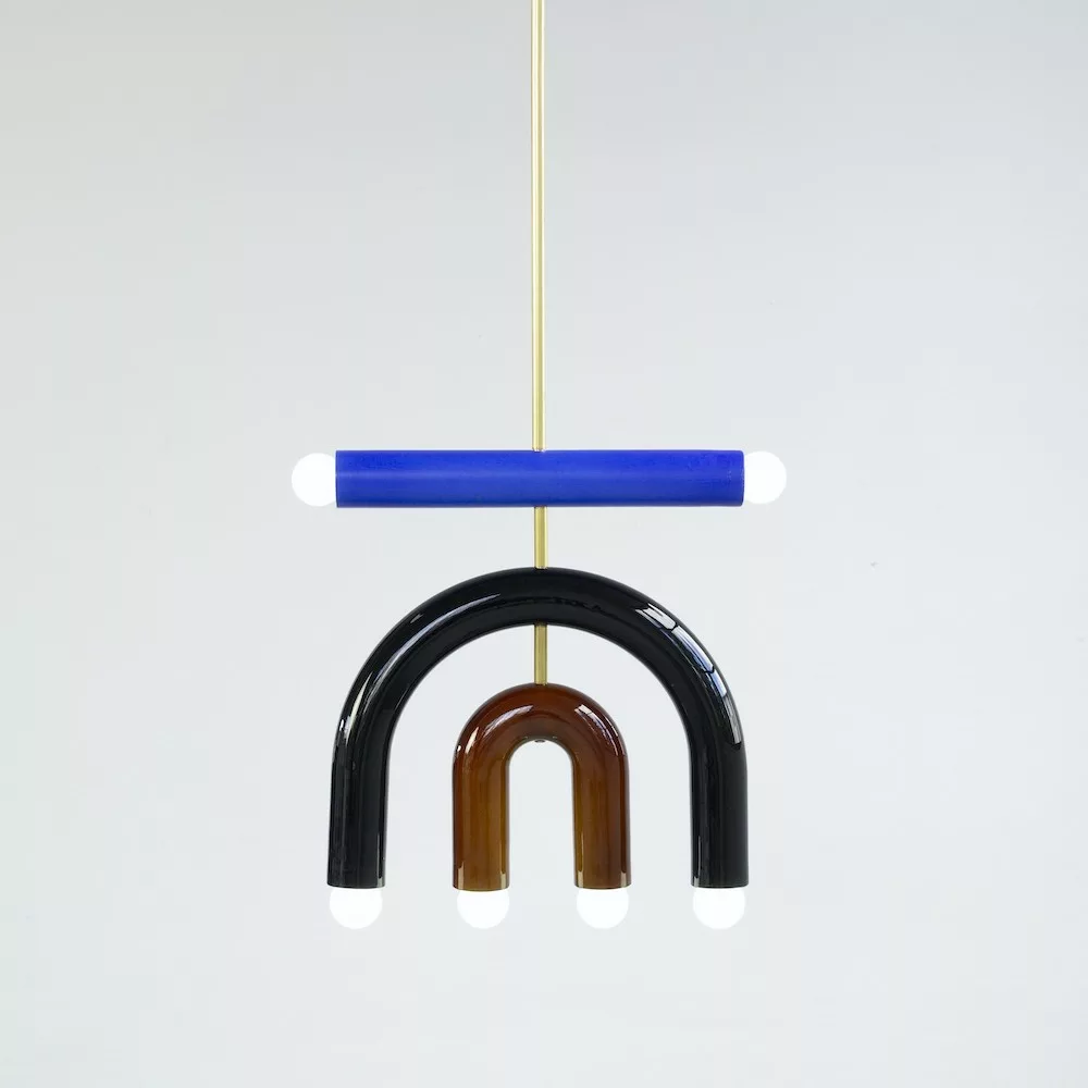 Suspension TRN light D1 en céramique et laiton par Magda Jurek