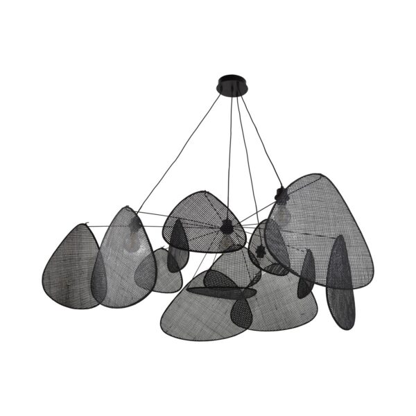 Suspension Screen cannage noir XXL 13 écrans en cannage noir par Market Set