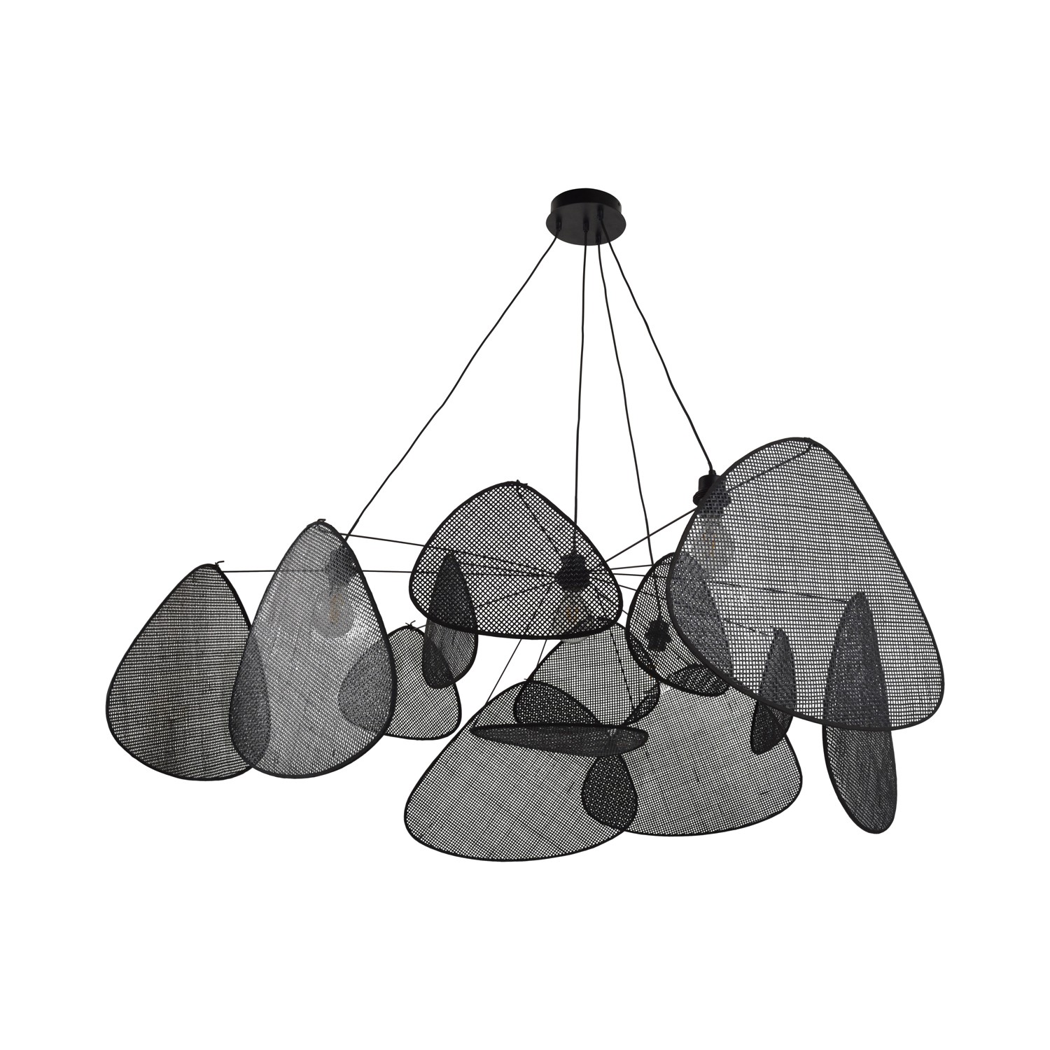 Suspension Screen cannage noir XXL 13 écrans en cannage noir par Market Set