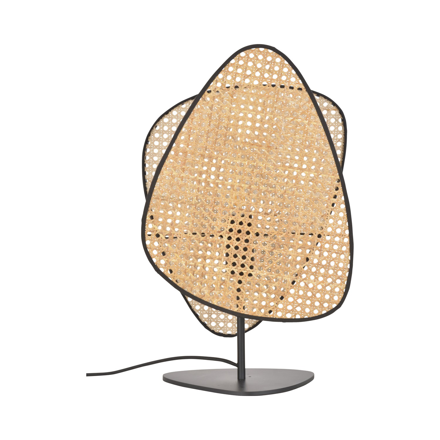 Lampe a poser Screen cannage 2 écrans en cannage noir par Market Set