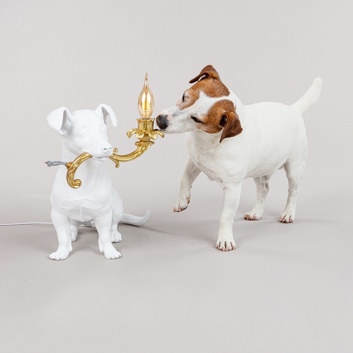 Lampe à poser Rio Lamp en forme de chien en résine blanche par Marcantonio x Seletti Lampe à poser Rio Lamp en forme de chien en résine blanche par Marcantonio x Seletti