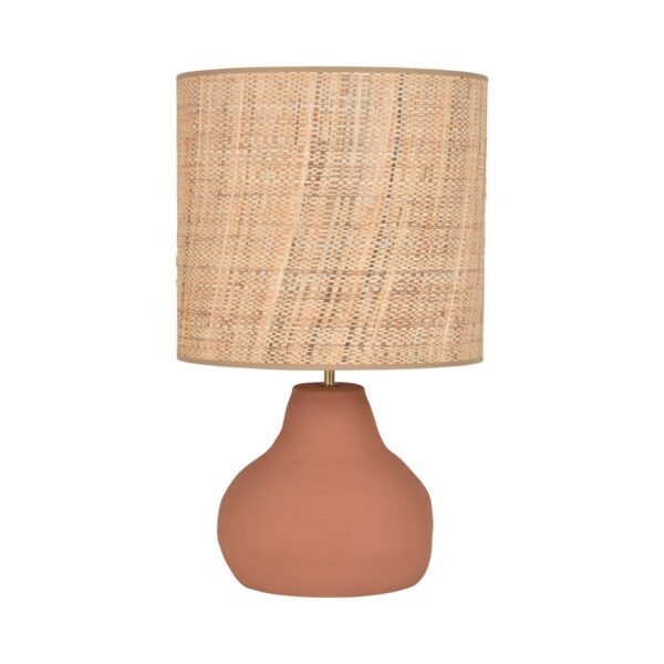 Lampe a poser Portinatx en céramique et abat-jour en bana et raphia par Market Set
