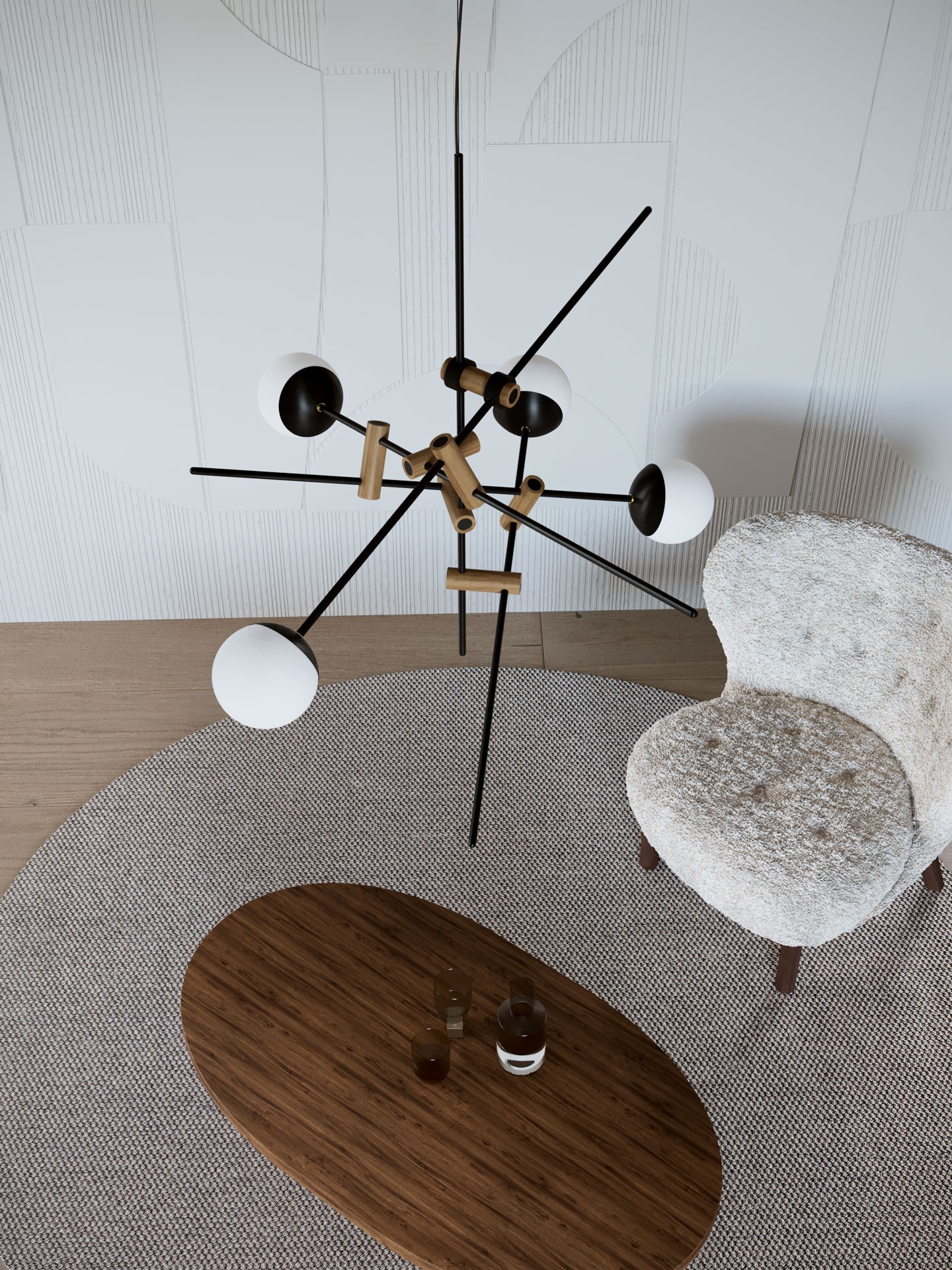 Suspension Torinomure en chêne naturel par Kaito Yamada x Moon Moth Suspension Torinomure en chêne naturel par Kaito Yamada x Moon Moth