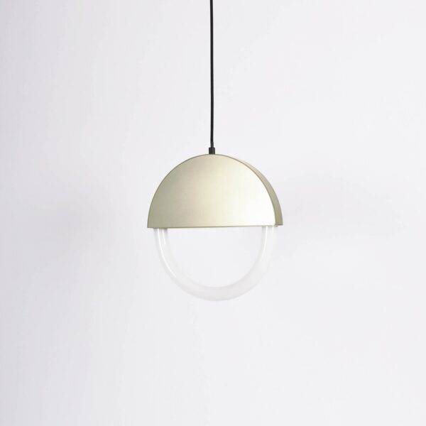 Suspension Percent en verre et acier laitonné par Hanne Willmann x Eno studio