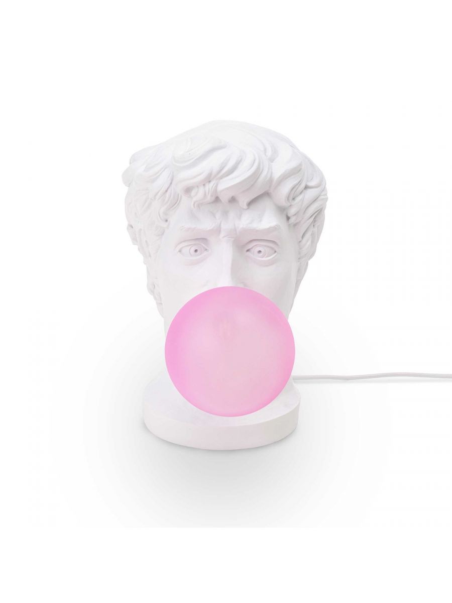 Lampe Wonder Tête de Guerrier par Uto Balmoral Seletti Lampe à poser Wonder en forme de tête de guerrier en résine blanche par UTO BALMORAL x Seletti