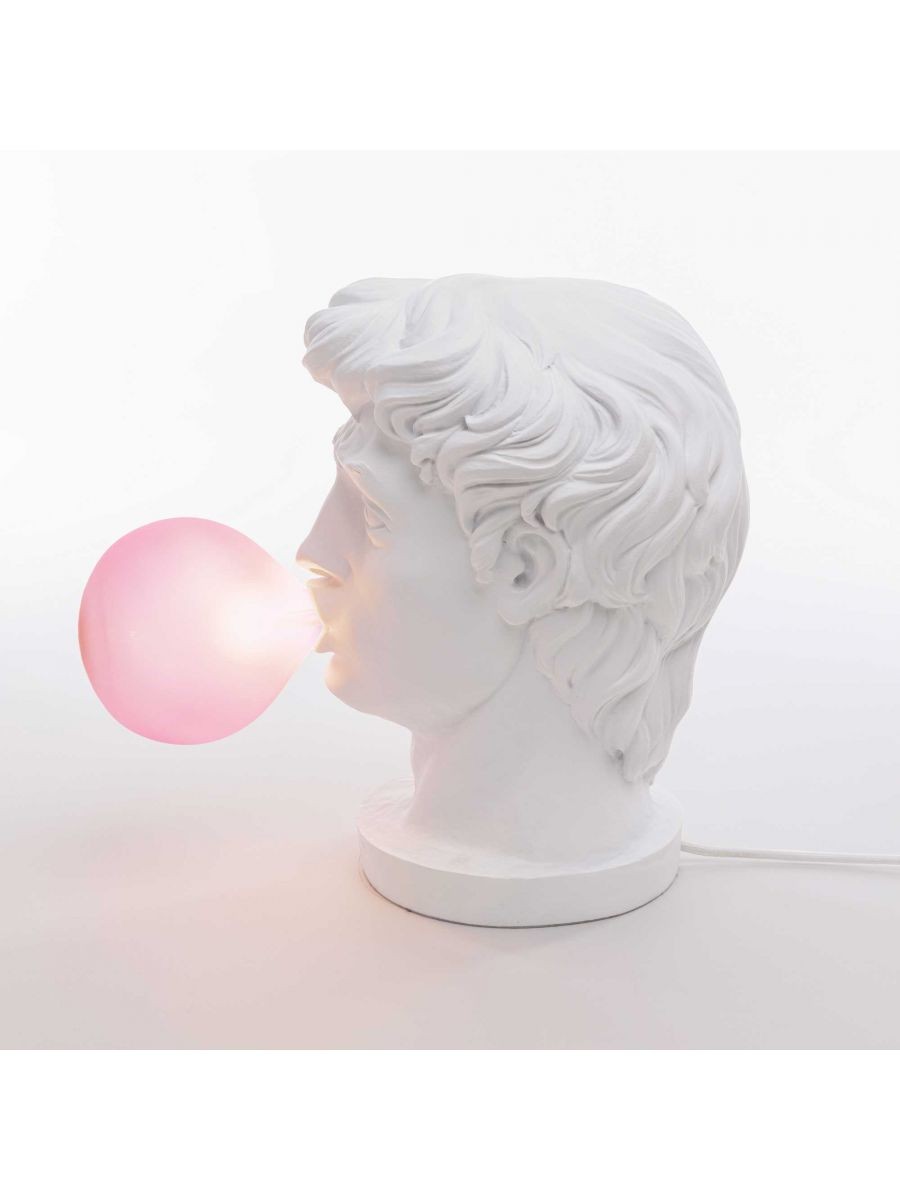 Lampe Wonder Tête de Guerrier par Uto Balmoral Seletti Lampe à poser Wonder en forme de tête de guerrier en résine blanche par UTO BALMORAL x Seletti